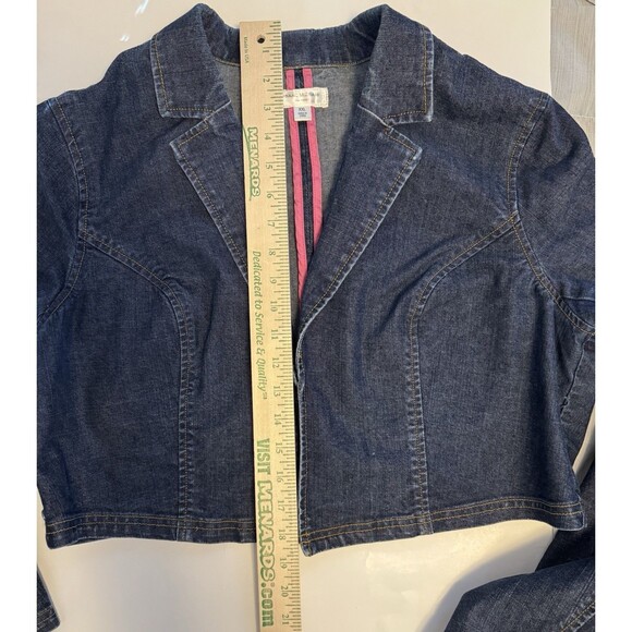 Isaac Mizrahi Design Women’s PlusXXL Crop Denim Jacket Vintage Y2K  Peppy School - Picture 7 of 9